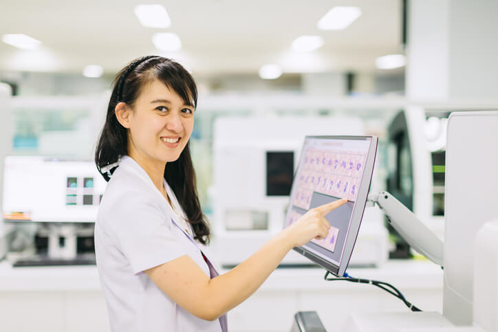Technician working in a healthcare setting