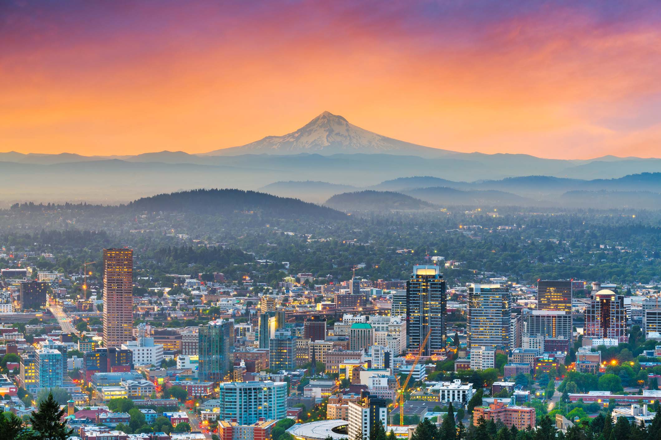 View of an Oregon City Skyline