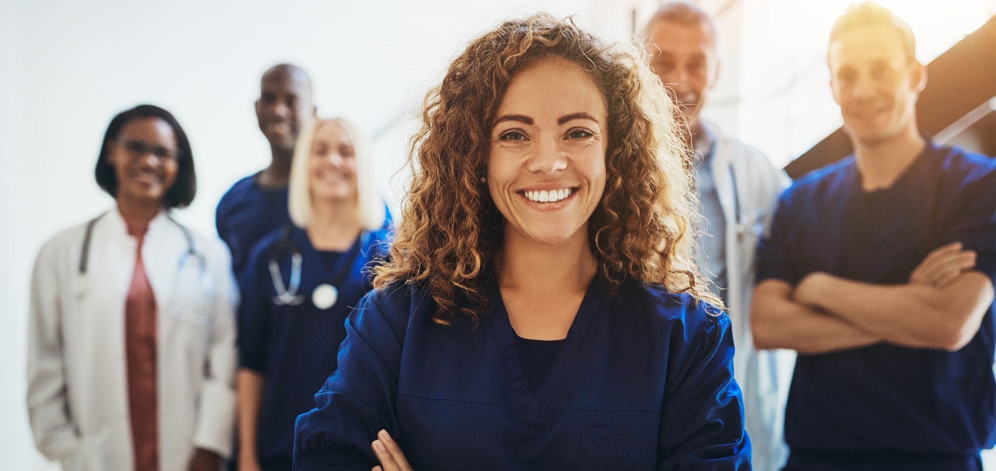 group of smiling healthcare workers