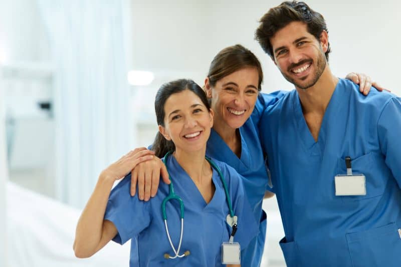 three happy nurses three happy nurses