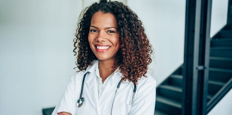 smiling female locum tenens physician smiling female locum tenens physician