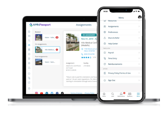 AMN Passport Mobile App & Web Portal
