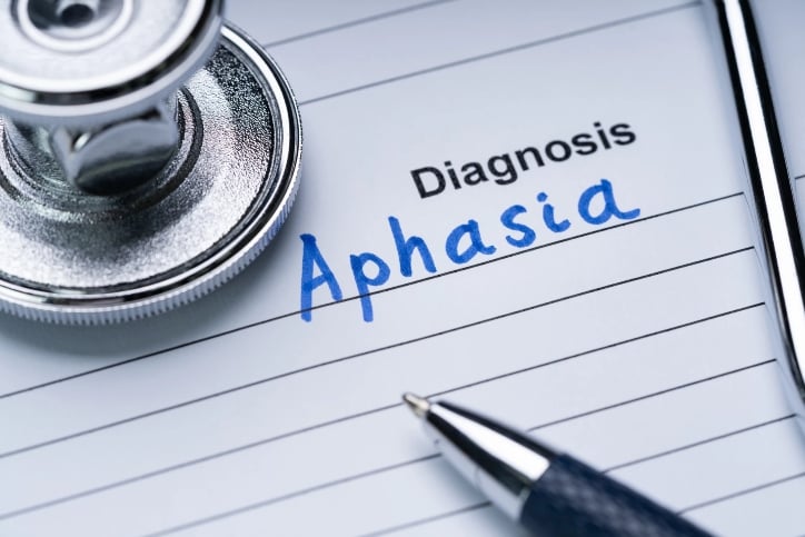 Aphasia written on a note pad