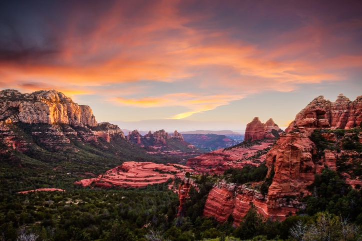 sunset over Arizona mountain range