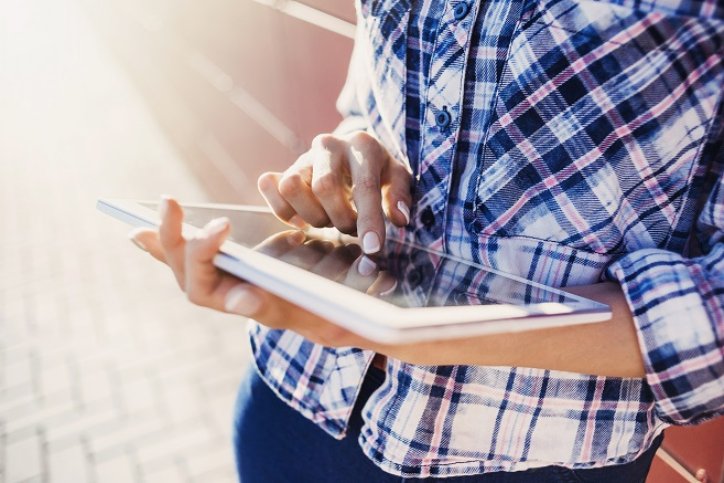 a person on their ipad