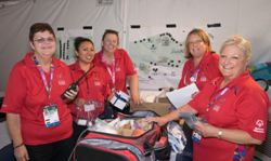 Dorothy Carmichael (far left) with Kaiser Permanente staff at Special Olympics World Games in L.A.