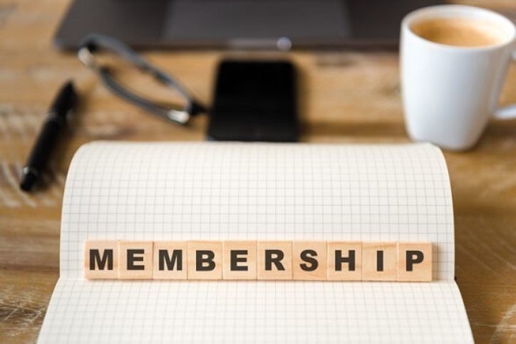 a sign that says membership