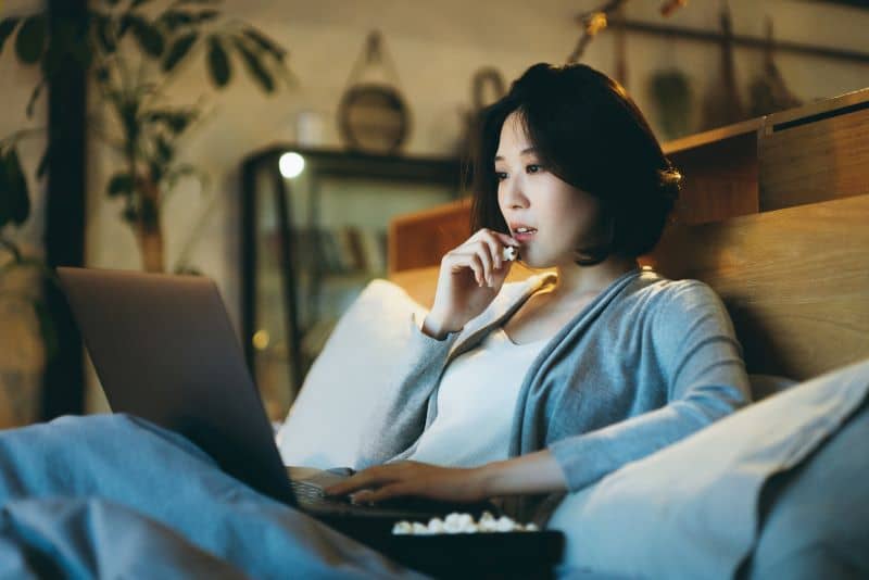 Nurse Relaxing and Watching TV Nurse Relaxing and Watching TV