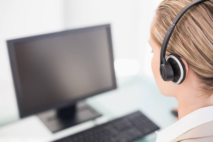 recruiter working on computer