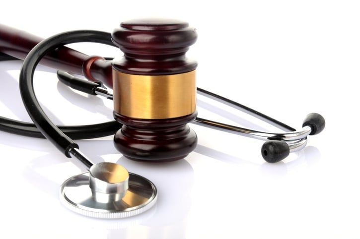 a stethoscope and a gavel