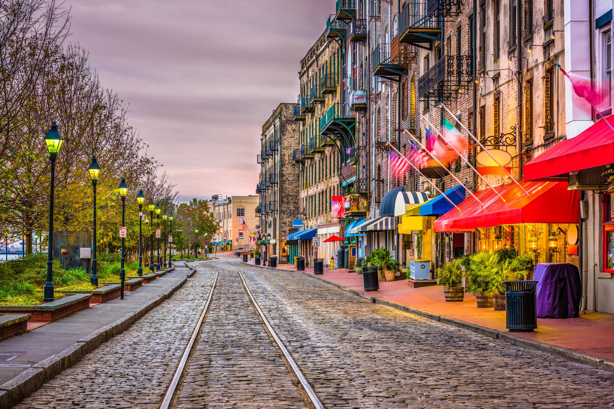 georgia street at dusk