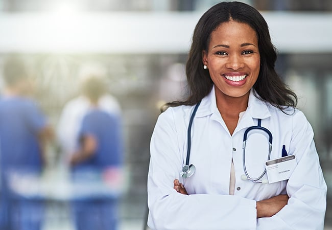 Female doctor in hospital setting